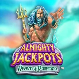 Almighty Jackpots – Realm of Poseidon slot logo by Novomatic at Spinsy Casino