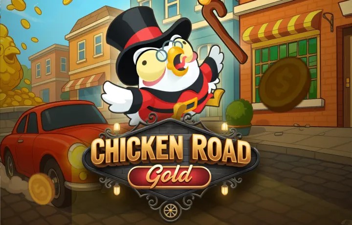 Chicken Road Gold game by InOut – logo hosted on Spinsy Casino