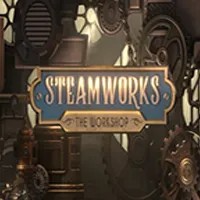 Steamworks The Workshop slot logo by Peter & Sons at Spinsy Casino