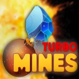 Turbo Mines slot logo by Turbo Games at Spinsy Casino